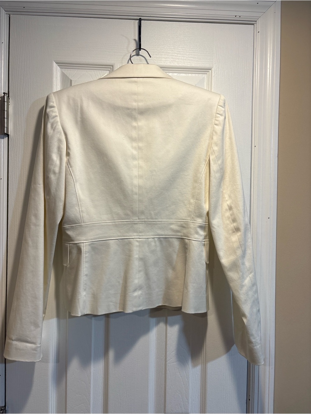 Casual Corner Stretch White Blazer Jacket Size 4 Career Office Chic - Picture 3 of 4